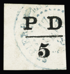 N°16, 16A et 17 PD 5, 10 et 15 c noir, obl., TB