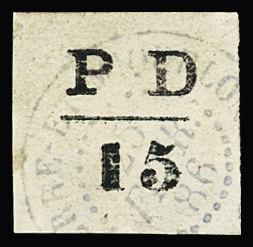 N°16, 16A et 17 PD 5, 10 et 15 c noir, obl., TB