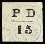 N°16, 16A et 17 PD 5, 10 et 15 c noir, obl., TB