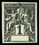 Lot de 4 essais type Groupe : 1c noir, 10c bleu, 25c noir grand format, épreuve sans valeur avec impression de la matrice, tous ND et sans légende, TB, RR 