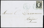 Rare CàD bleu Paris 4 janv. 1849 sur n°3 20c noir