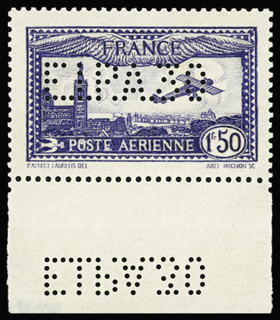 N°6c 1f50 (+5f) outremer perforé EIPA 30, bdf avec