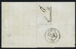 Alsace n°5 OBL CAD rond "K. PR feldpost-relais II" (25 fev 71) sur lettre de Luneville avec CAD T17 de Nancy en arrivée. TB