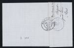 N°58 et 59 OBL GC 1313 + CAD conv. Sta. "Arc-et-Senans Per D" (1874) sur lettre, ind 9. TB