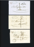 Audincourt - 3 lettres avec cursive "24 Audincourt" (1852 et 1853), ind 13 chaque. TB