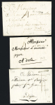 5 lettres avec MP de Besançon datées : L n°11 (1767 - ind 11), L n°12 (1763 - ind 14), L n°13 (1784 - ind 13), l n°13 (1778 et 1784, ind 13 chaque). TB