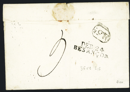 MP "Deb 24 Besançon" (35 w 9 mm - sans date), ind 15. TB