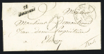 Cursive "24 Bonnevaux" + T13 Pontarlier (19 fev 1849), ind 19. TB