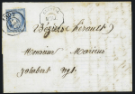 N°60 OBL bureau de passe 1307 + CAD conv. Sta "Clerval M. DIJ" (1872) sur lettre, ind 19. TB