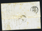 N°60 OBL bureau de passe 1307 + CAD conv. Sta "Clerval M. DIJ" (1872) sur lettre, ind 19. TB