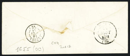 LST avec cursive "24 Cour St Maurice" + dateur B (1851) + T15 Beançon + taxe 25 double-trait, ind 17. TB