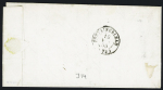 N°4 OBL grille frappée 2 fois + T15 Jougne (1850) sur lettre, ind 17. TB