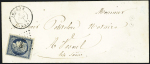 N°4 OBL PC 1590 + T15 Jougne (1852) sur lettre, ind 16. TB