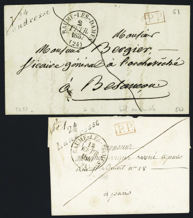 Landresse - 2 lettres avec cursive "24 Landresse" +