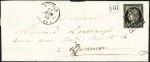 Levier : n°3 OBL grille + T15 Levier (28 juin 1850) + "OR" de Maillot sur lettre, ind 18. TB