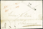 4 MP - "66 Montbelliard" (47 x 9mm noire - 1807 - ind 15) et "24 Montbelliard" (48 x 10mm - noire - 1823 - 24 et 27 mars 1828), ind 7 chaque. TB