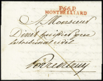 MP rouge "P 66 P Montbelliard" (47 x 9mm - 1802), très jolie pièce RR, ind 29
