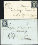 2 lettres : AFF n°10, OBL PC 2069  + T15 "Montbéliard"