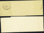 2 bandes idem avec CAD 2 cercles noirs "Journaux Montbéliard PP" (1887, 1 faible et 1 TB) et 1 bande avec CAD de Pontarlier + franchise violette "Sous-Prefet de Pontarlier". TB