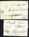 Morteau - 2 lettres avec MP "24 Morteau" (33 x 11mm - 1825 et 1830 dont l'une avec décime rural), ind 9 chaque. TB