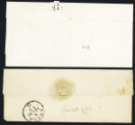 2 lettres de Morteau OBL PC 2172 et GC 2549 au tarif frontalier pour Le Locle (Suisse). TB
