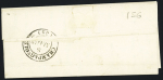 N°4 OBL grille + T15 Mouthe (1851) sur lettre, ind 16. TB