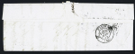 N°4 en paire OBL PC 2190 + T15 Mouthe (1852) sur lettre. TB
