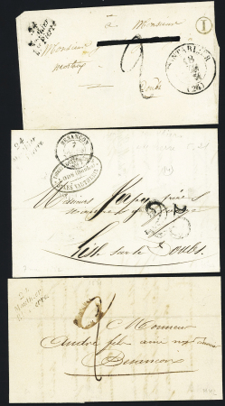 3 lettres avec cursive "24 Mouthier Hte Pierre" avec