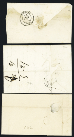 3 lettres avec cursive "24 Mouthier Hte Pierre" avec
