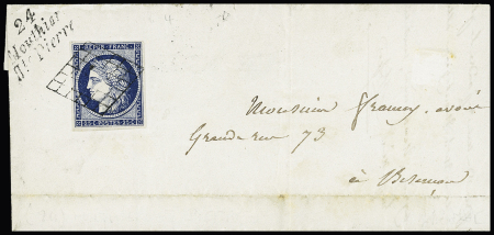 N°4 OBL grille + cursive "Mouthier Hte Pierre" sur