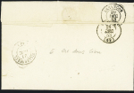 LST avec CAD perlé T22 "Mouthier Hte Pierre" (1853) + taxe 25 double-trait + boite rurale E d'Arc sous Cicon, ind 19. TB