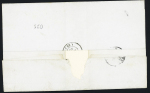 N°3 OBL grille + T13 Ornans (1849) sur lettre, ind 17. TB