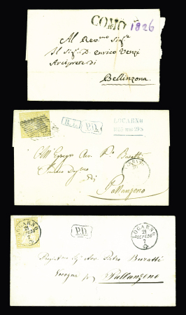 1857-1863 Excellent group of 8 covers Locarno (Switzerland)