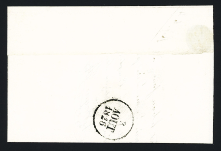 Lettre de Nantes pour Paimboeuf avec mention manuscrite "Trouvée dans la boite du bateau" (1826). Rare et TB