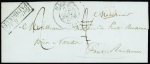 Lettre de Paimboeuf pour Pont-Rousseau avec marque encadrée "Boite B à V Paimboeuf" (Salles n°401) + T13 au recto à l'arrivée à Nantes (1839), ind 24. TB