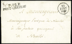 Lettre de St Joachim pour Nantes avec MP "P 42 P Pont Château" + dateur "A" (1830), ind 20, jolie pièce