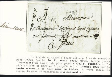 MP "P 42 P Pornic" (23 x 7mm, 1806), ind 20. TB