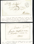 2 lettres avec MP "42 Pornic" + dateur "A" (1830) (30 x 12mm) et "P 42 P Pornic" (1830 - 28 x 12mm), ind 8 et ind 15. TB