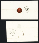 2 lettres avec MP "42 Pornic" + dateur "A" (1830) (30 x 12mm) et "P 42 P Pornic" (1830 - 28 x 12mm), ind 8 et ind 15. TB