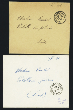 2 lettres en franchise avec CAD "St Nazaire naval" (23.10.39) et CAD "poste navale bureau n°13" (11.11.39 - Saint Nazaire). TB
