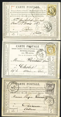 9 plis divers anciens de Loire Inférieure dont n°59 OBL T17 Nantes (1874) sur CP précurseur. TB