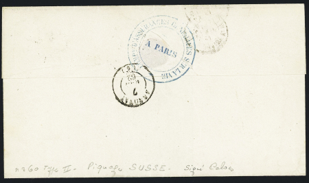 N°14, piquage Susse (cote Yvert 350€) OBL étoile muette + CAD "J Paris J" (1862) sur lettre. TB