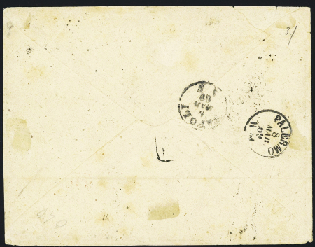 N°29, bloc de 4 (cote Yvert 125€) OBL étoile 1 + CAD "Paris PL de la Bourse" (1869) sur lettre. TB