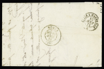 N°46, 20c bleu, OBL étoile 4 + CAD "Paris R. d'Enghien" (10 aout 71) sur lettre, signé JF Brun, rare et TB (l'émission de Bordeauxn'était pas vendue à Paris).