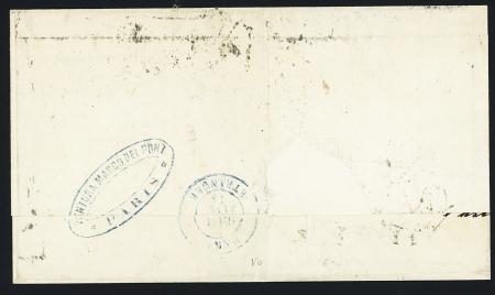 N°38 + 57 en paire OBL étoile 18 + CAD "Paris R. d'Amsterdam" (1 janv 73) sur lettre pour Vera-Cruz (Mexique)