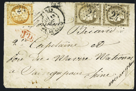 N°38 + 56 en paire OBL étoile 24 + CAD "Paris R.