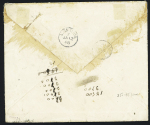 N°24, 80c rose en paire verticale OBL étoile 27 + CAD "Paris R. St DOMque GR Caill" (1868) sur lettre pour l'Ile Maurice avec arrivée au verso. TB