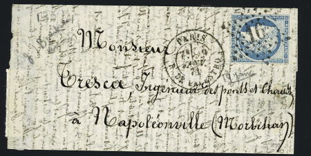 LE GAMBETTA n°37 OBL étoile 16 + CAD "Paris R. de Palestro"