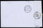 N°23, 4 pièces, OBL étoile muette + CAD octogonal "Paris (60) E1" (1867) sur lettre pour Troyes, ind 16. TB