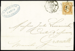 N°23 OBL étoile 1 + CAD octogonal "J Paris J (60)" (1864) sur lettre pour Granville, ind 18. TB